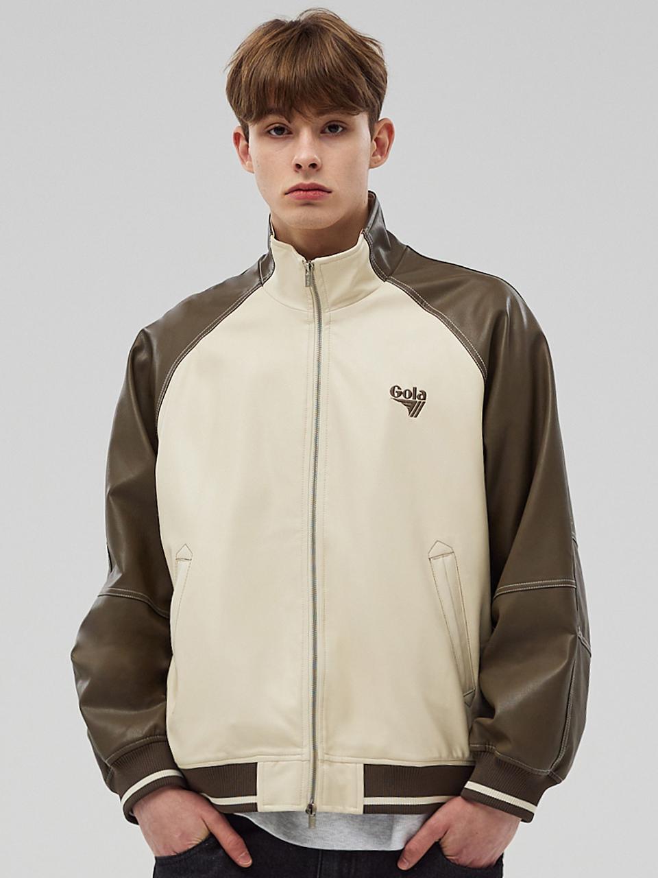 STITCH POINT LEATHER JUMPER [IVORY]