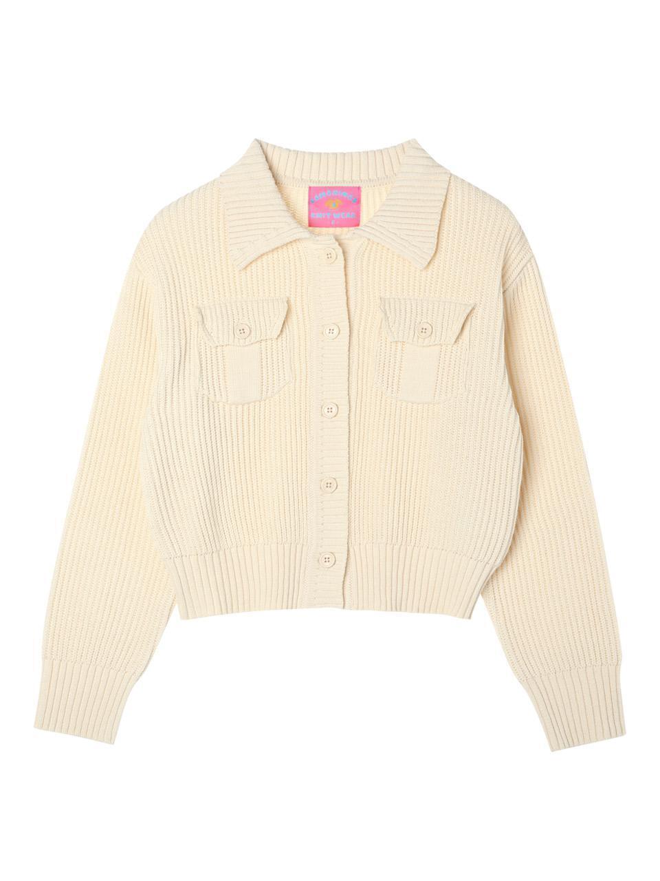 W TWO POCKET KNIT CARDIGAN [3 COLOR]