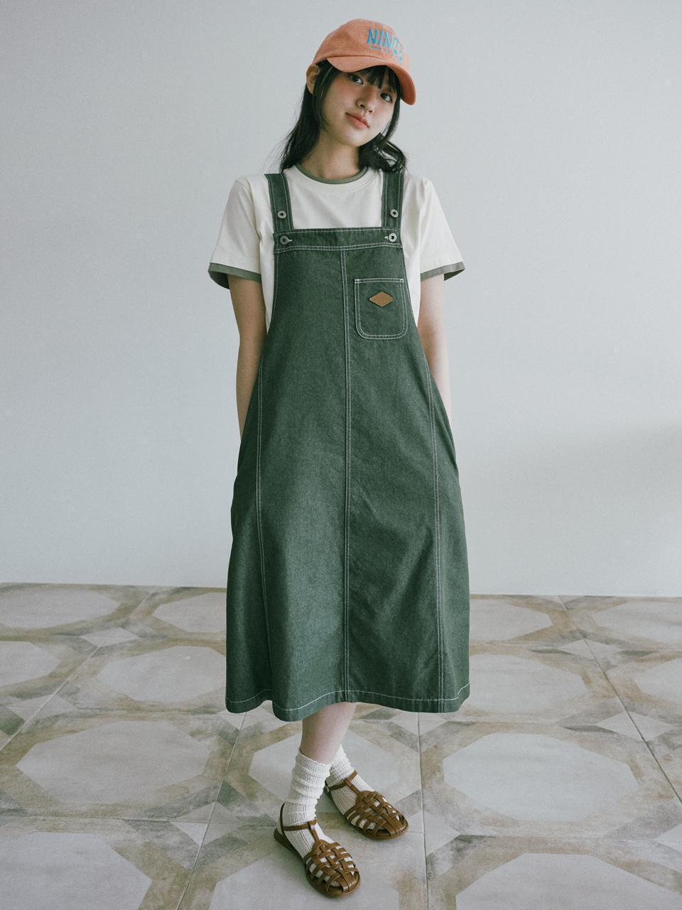 W OVERALL STITCH ONEPIECE [2 COLOR]